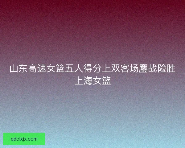 山东高速女篮五人得分上双客场鏖战险胜上海女篮