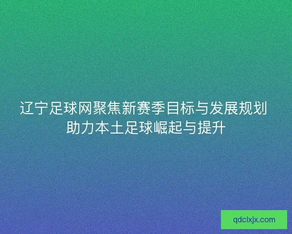 辽宁足球网聚焦新赛季目标与发展规划 助力本土足球崛起与提升