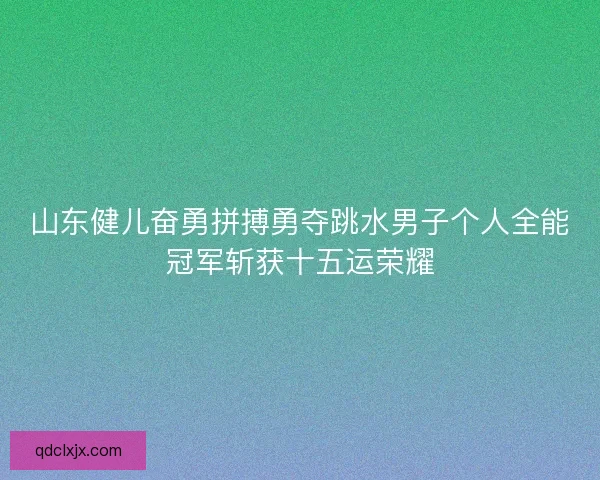 山东健儿奋勇拼搏勇夺跳水男子个人全能冠军斩获十五运荣耀