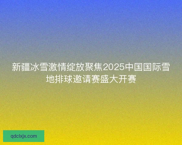 新疆冰雪激情绽放聚焦2025中国国际雪地排球邀请赛盛大开赛
